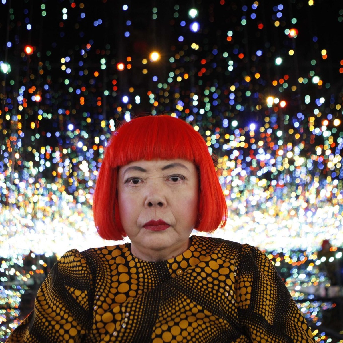 Portrait of Yayoi Kusama, japanese contemporary artist