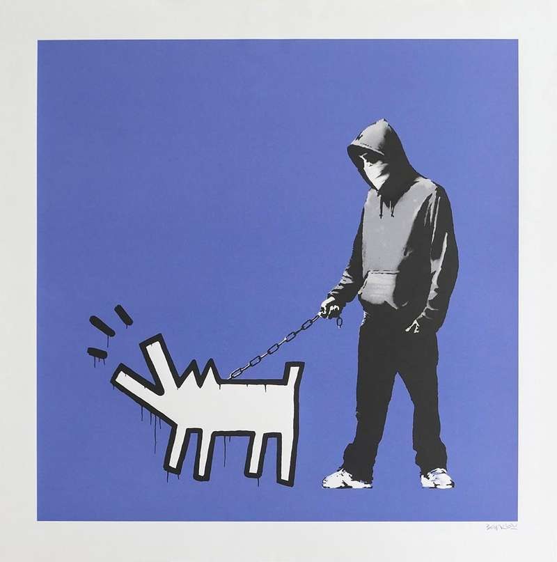 Choose Your Weapon (Violet) — original signed screenprint in colours on wove paper artwork by Banksy, 70 × 70 cm, 2010, Choose Your Weapon, available at Causon Daniels