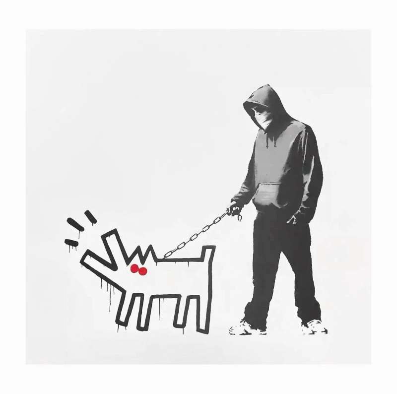 Choose Your Weapon (White (Red Eyes)) — original signed screenprint in colours on wove paper artwork by Banksy, 70 × 70 cm, 2010, Choose Your Weapon, available at Causon Daniels