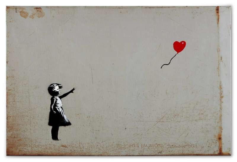 Girl With Balloon (Metal Panel) — original spray paint and stencil on metal panel artwork by Banksy, Dimensions on request, 2004, Girl With Balloon, available at Causon Daniels
