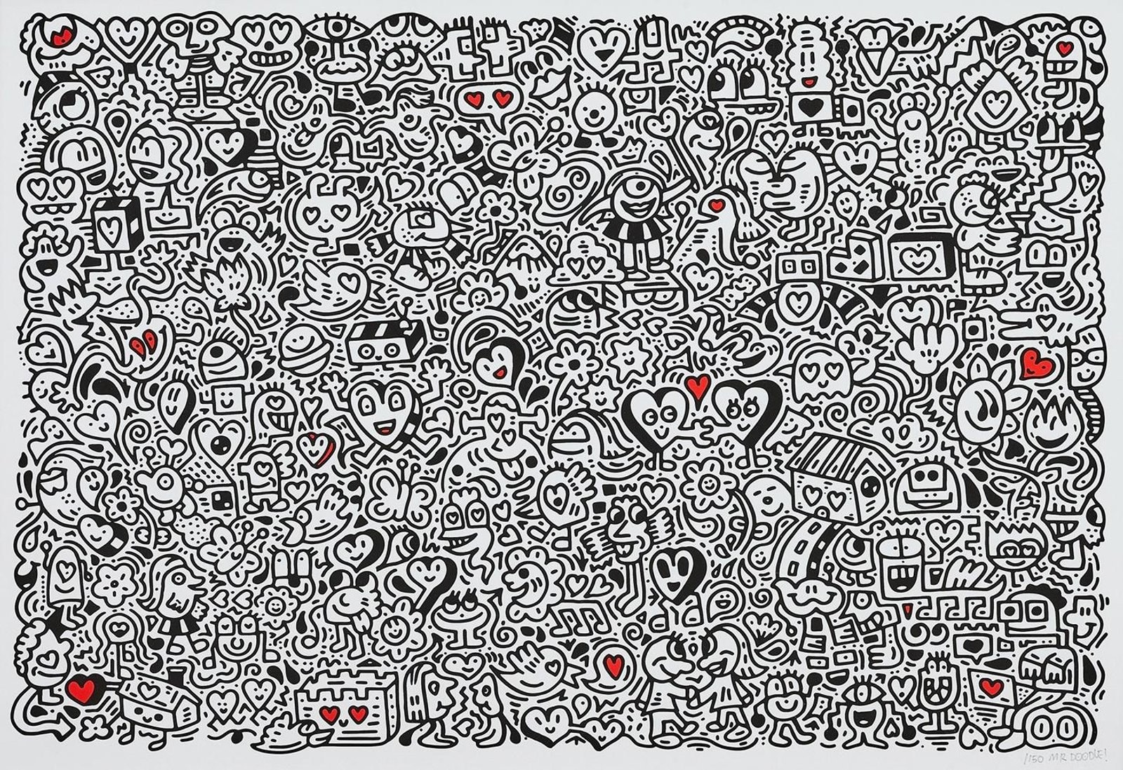 Loveland — original signed giclée print artwork by Mr Doodle, 38 x 56cm, 2019, Doodleland, available at Causon Daniels