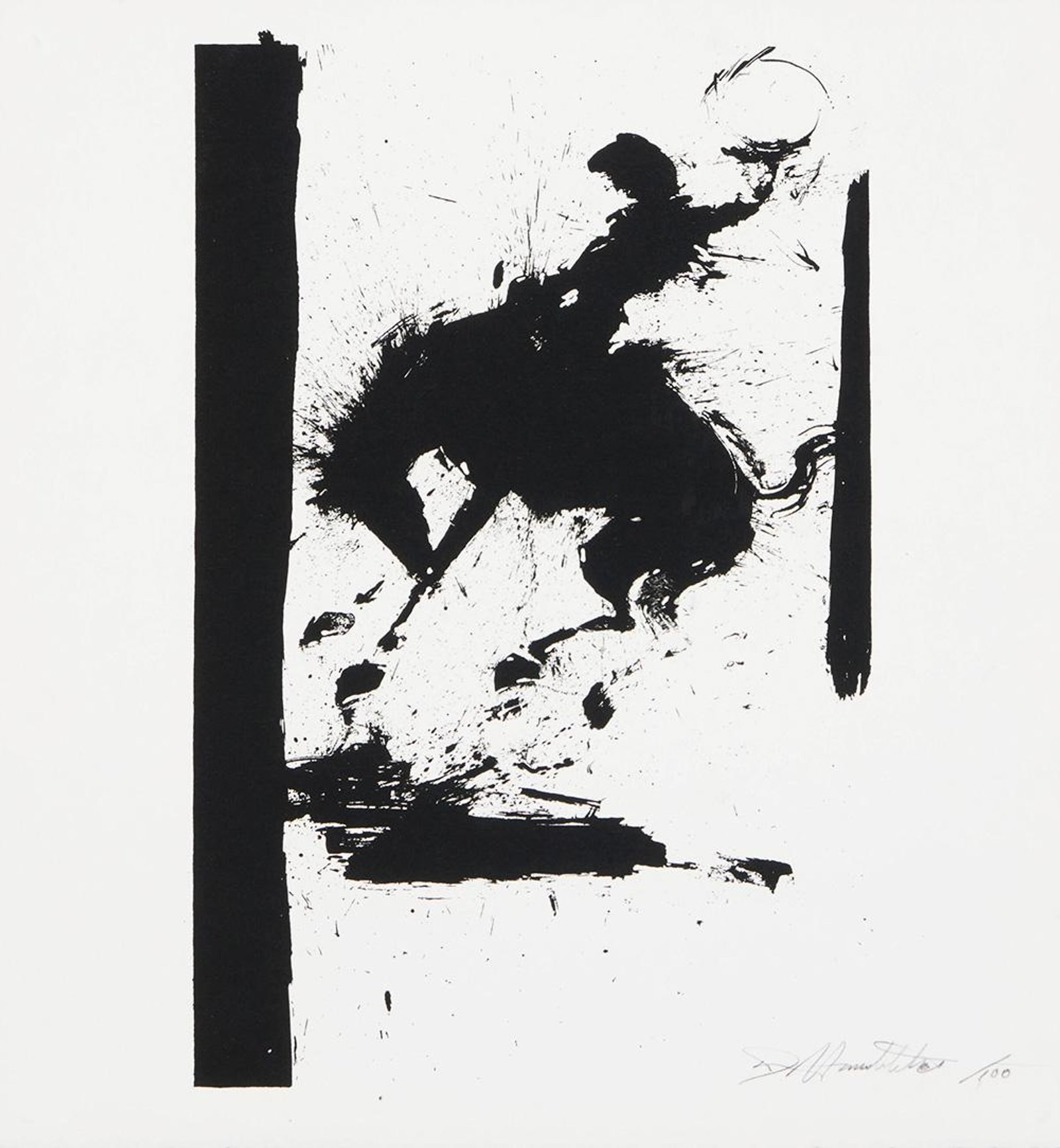 Horse And Rider — original signed screenprint artwork by Richard Hambleton, 45 x 42cm, 2005, Horse And Rider, available at Causon Daniels