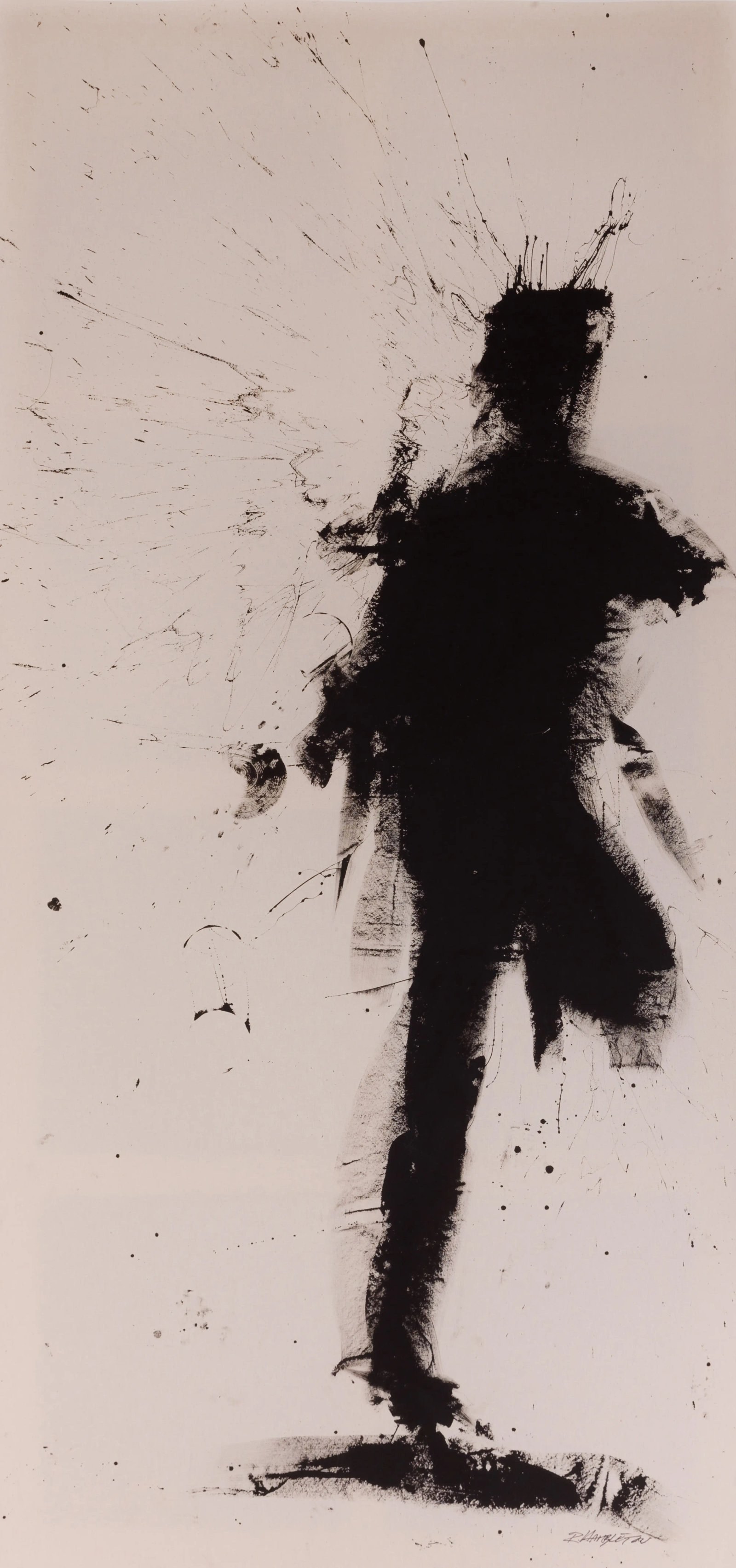Standing Shadow, Run — original signed giclée print artwork by Richard Hambleton, 145 x 77cm, 2018, Shadowman, available at Causon Daniels