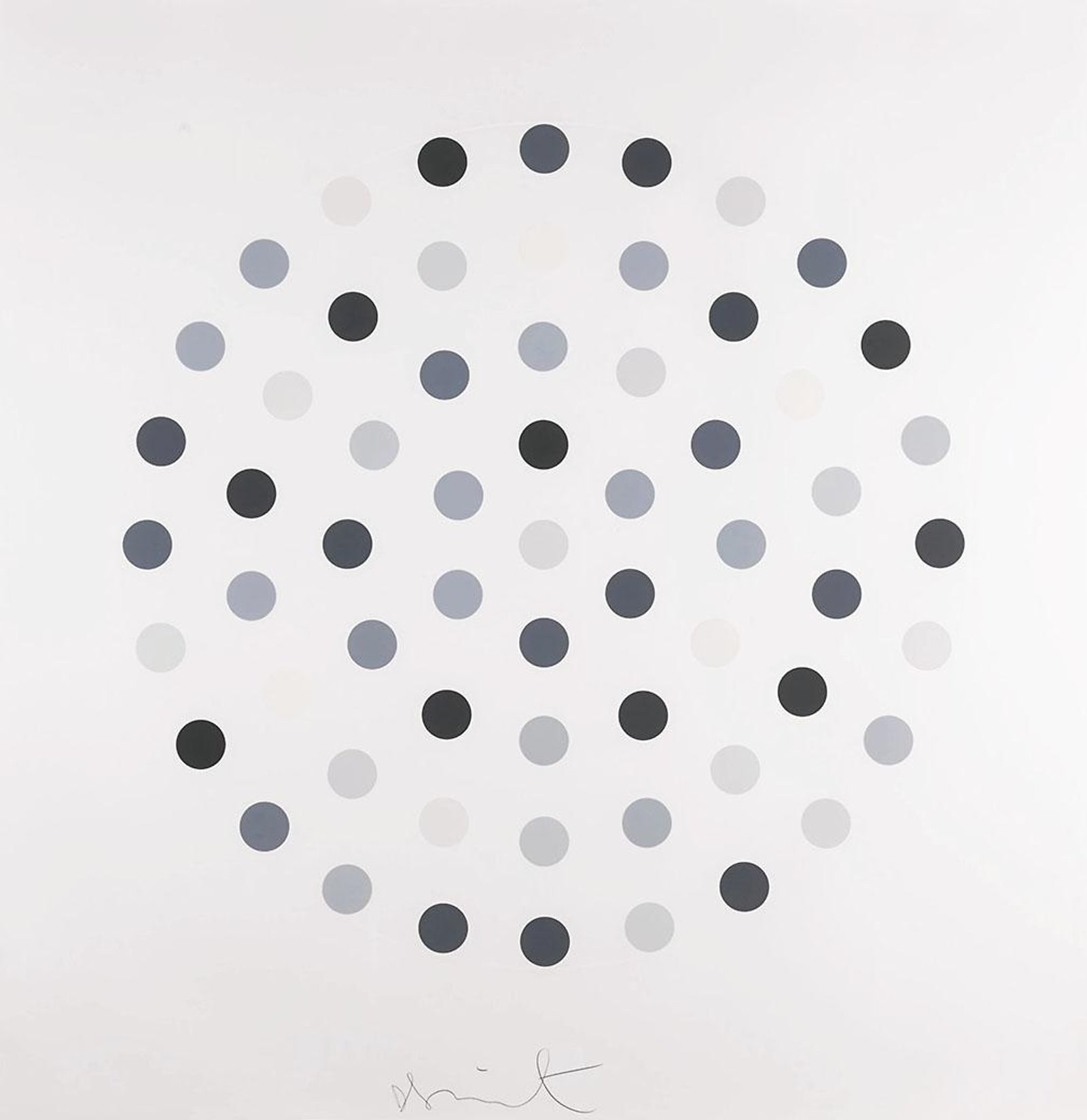 Cinchonidine — original signed aquatint artwork by Damien Hirst, 115 x 113cm, 2004, Spots, available at Causon Daniels