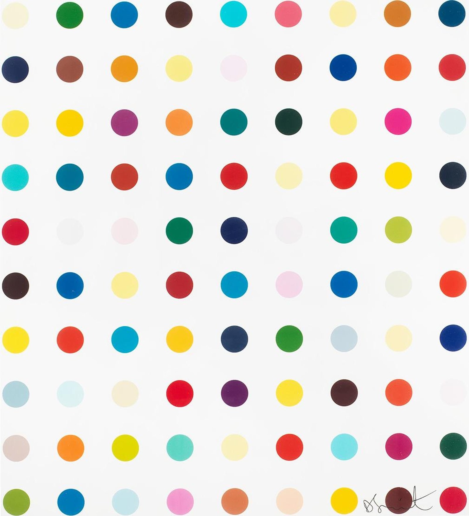 Opium — original signed photographic print artwork by Damien Hirst, 48 x 43cm, 2000, Spots, available at Causon Daniels