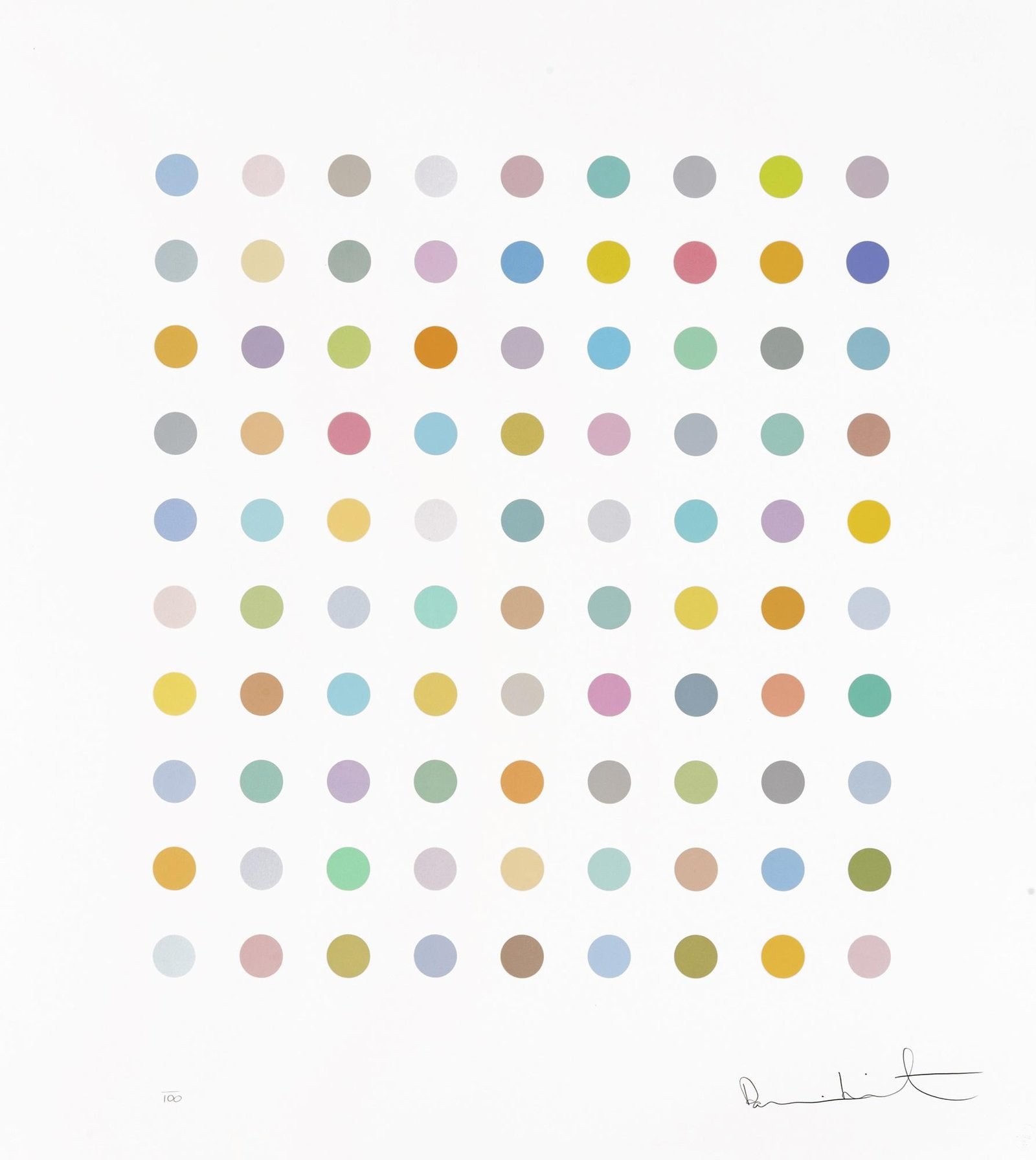 Vipera Lebetina — original signed screenprint artwork by Damien Hirst, 49 x 43cm, 2011, Spots, available at Causon Daniels