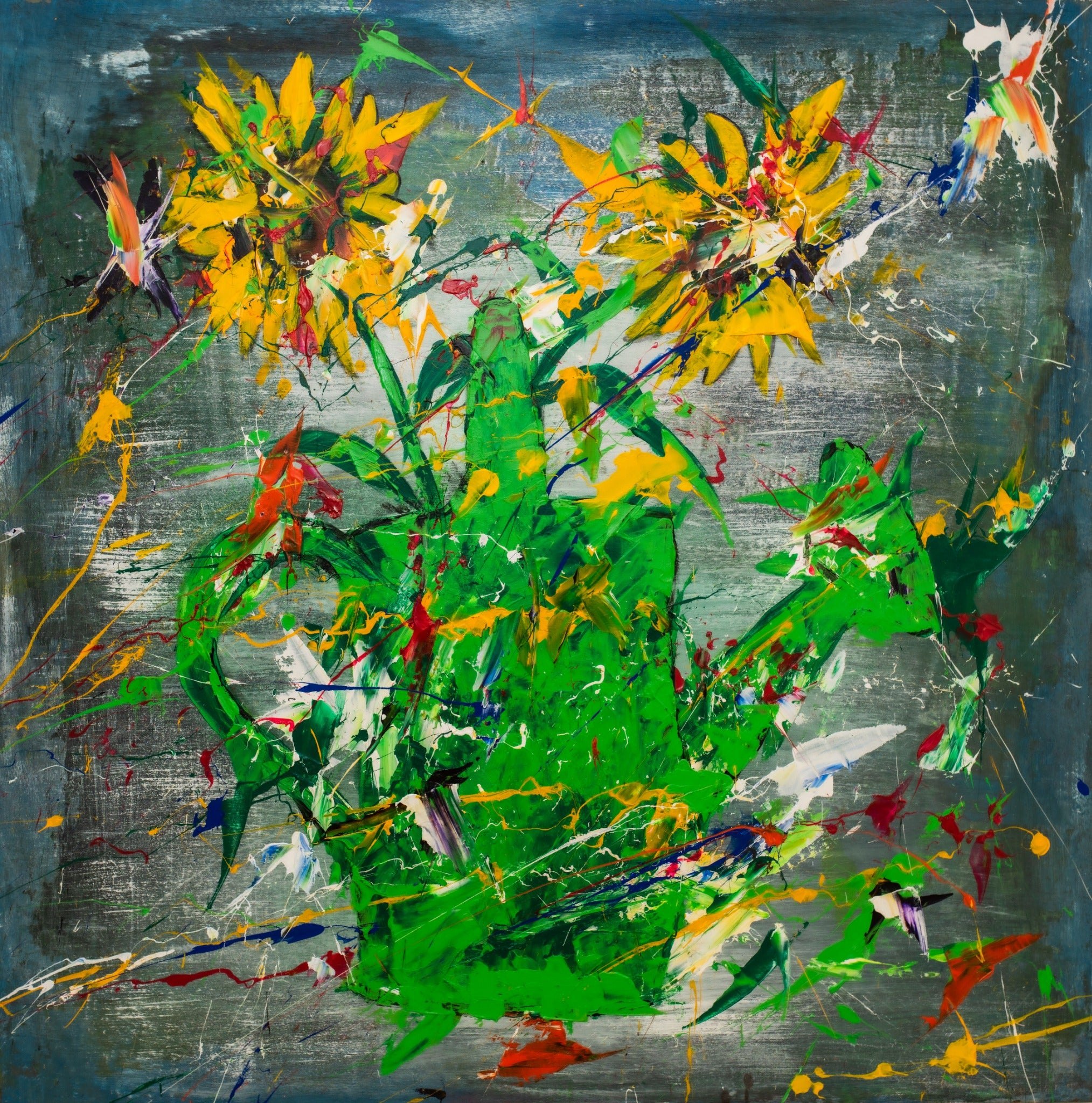 Isolation Island 10 — original stencil on canvas artwork by Aidan Phelan, 120 × 120 cm, 2025, Isolation Island, available at Causon Daniels