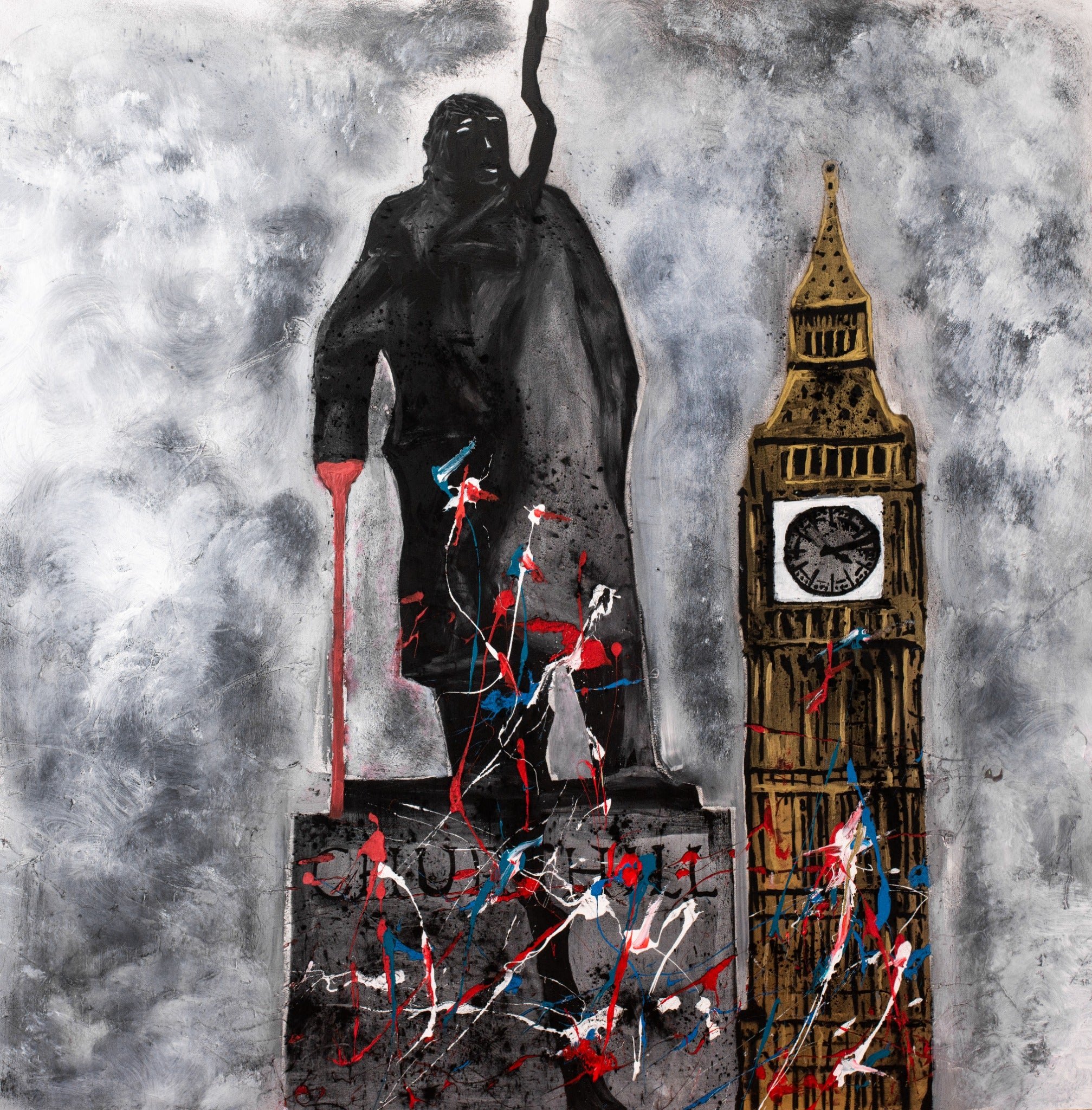 Isolation Island 12 — original stencil on canvas artwork by Aidan Phelan, 120 × 120 cm, 2025, Isolation Island, available at Causon Daniels