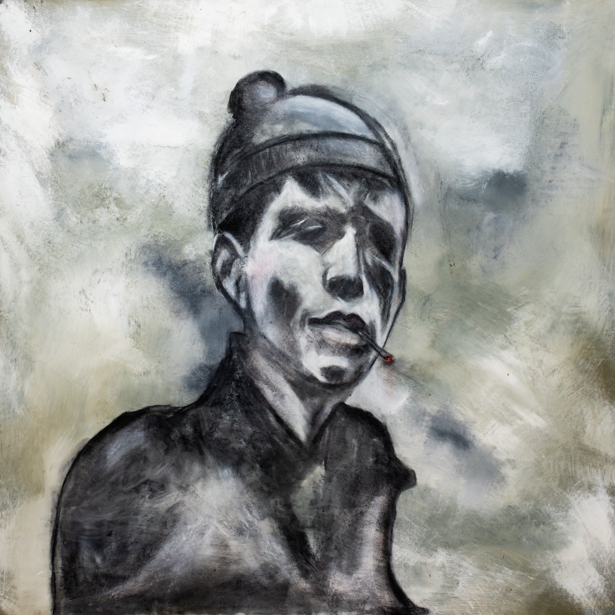 Isolation Island 14 — original stencil on canvas artwork by Aidan Phelan, 120 × 120 cm, 2025, Isolation Island, available at Causon Daniels