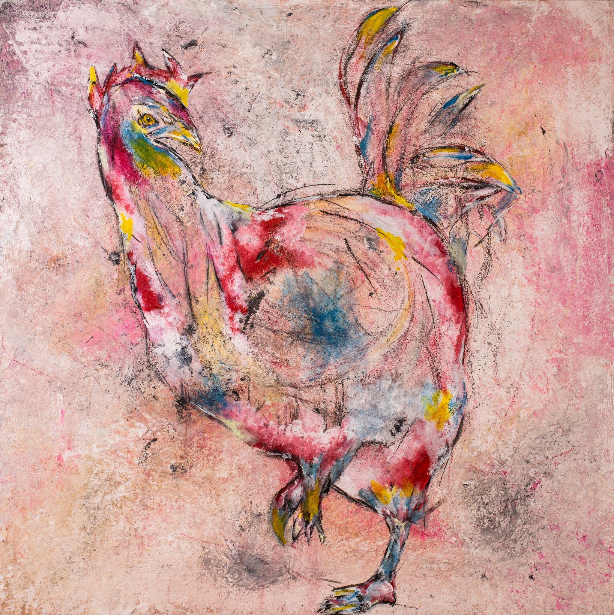 Isolation Island 17 — original stencil on canvas artwork by Aidan Phelan, 120 × 120 cm, 2025, Isolation Island, available at Causon Daniels