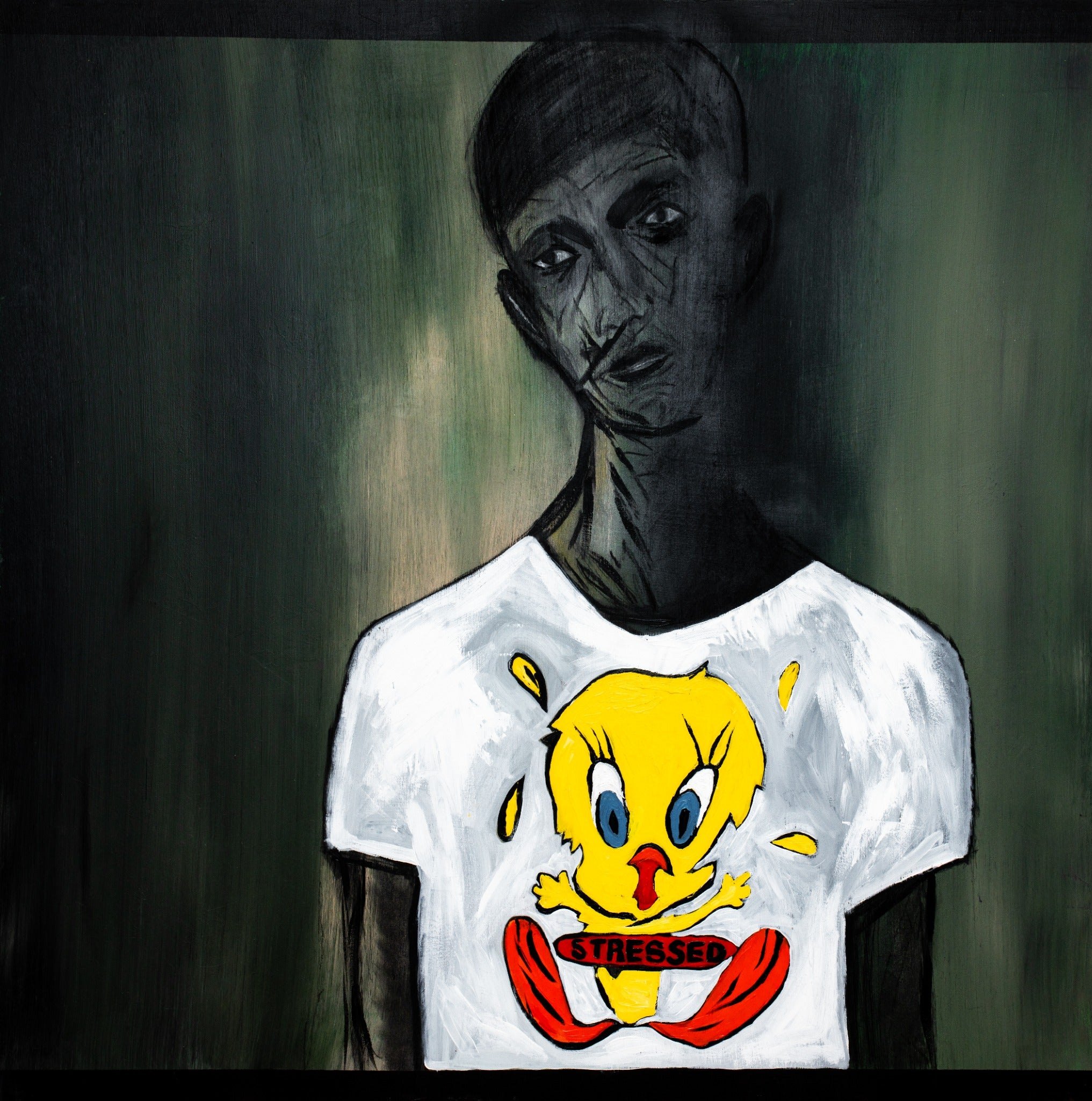 Isolation Island 23 — original stencil on canvas artwork by Aidan Phelan, 120 × 120 cm, 2025, Isolation Island, available at Causon Daniels