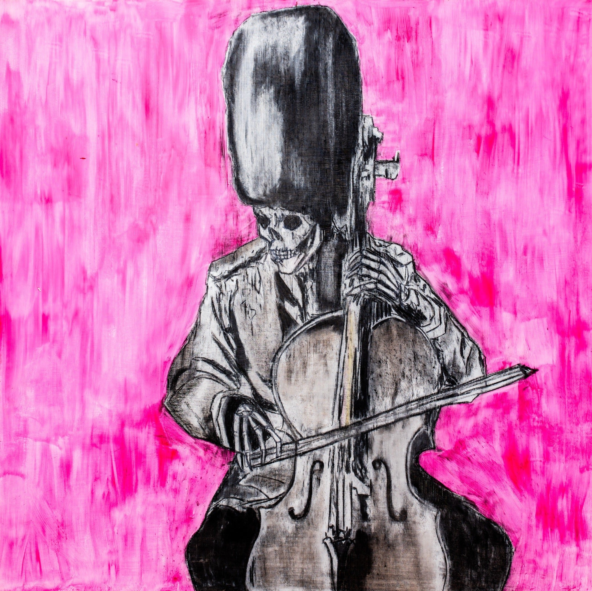 Isolation Island 27 — original stencil on canvas artwork by Aidan Phelan, 120 × 120 cm, 2025, Isolation Island, available at Causon Daniels