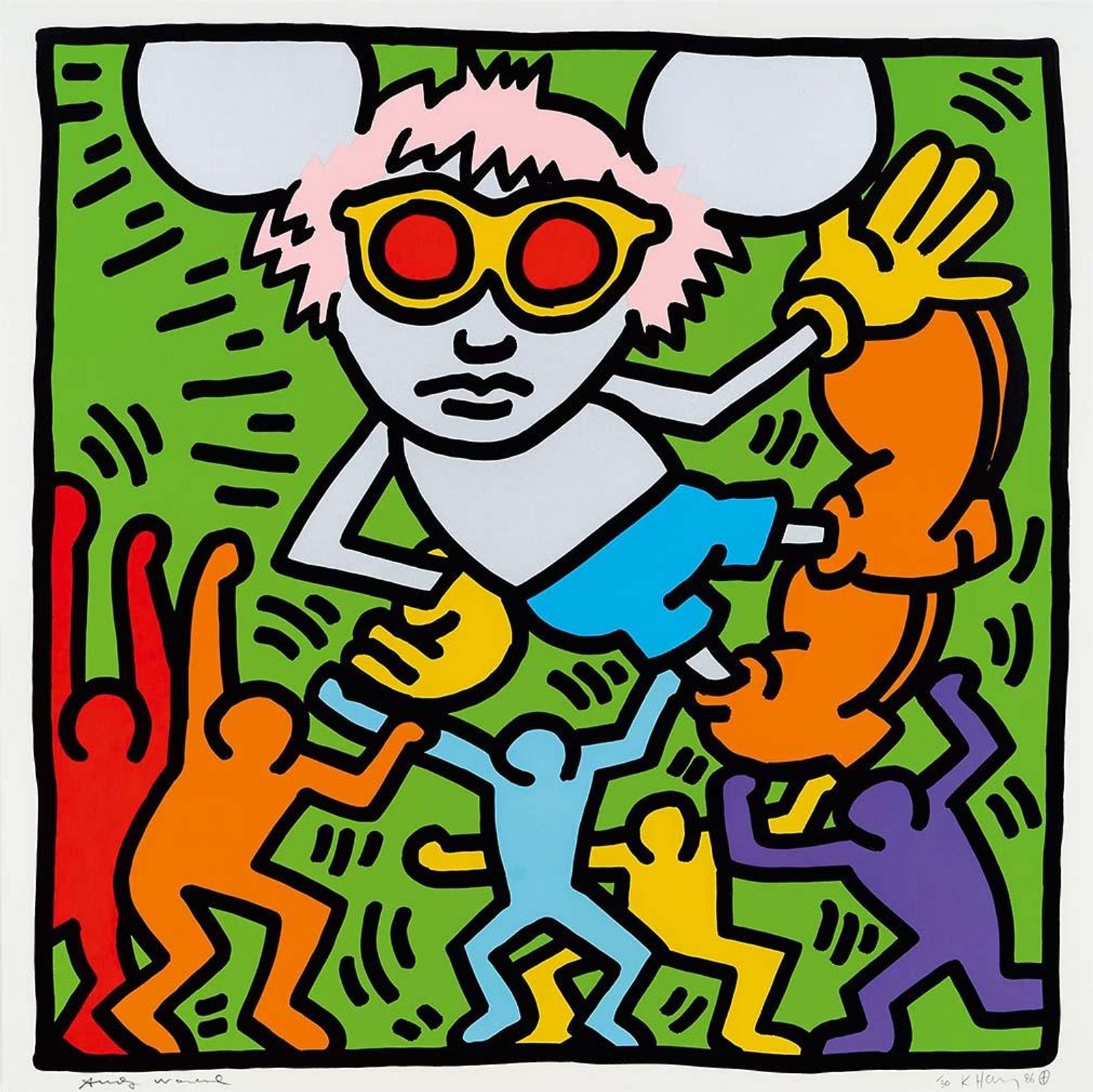 Andy Mouse 2 — original signed screenprint artwork by Keith Haring, 97 x 97cm, 1986, Andy Mouse, available at Causon Daniels