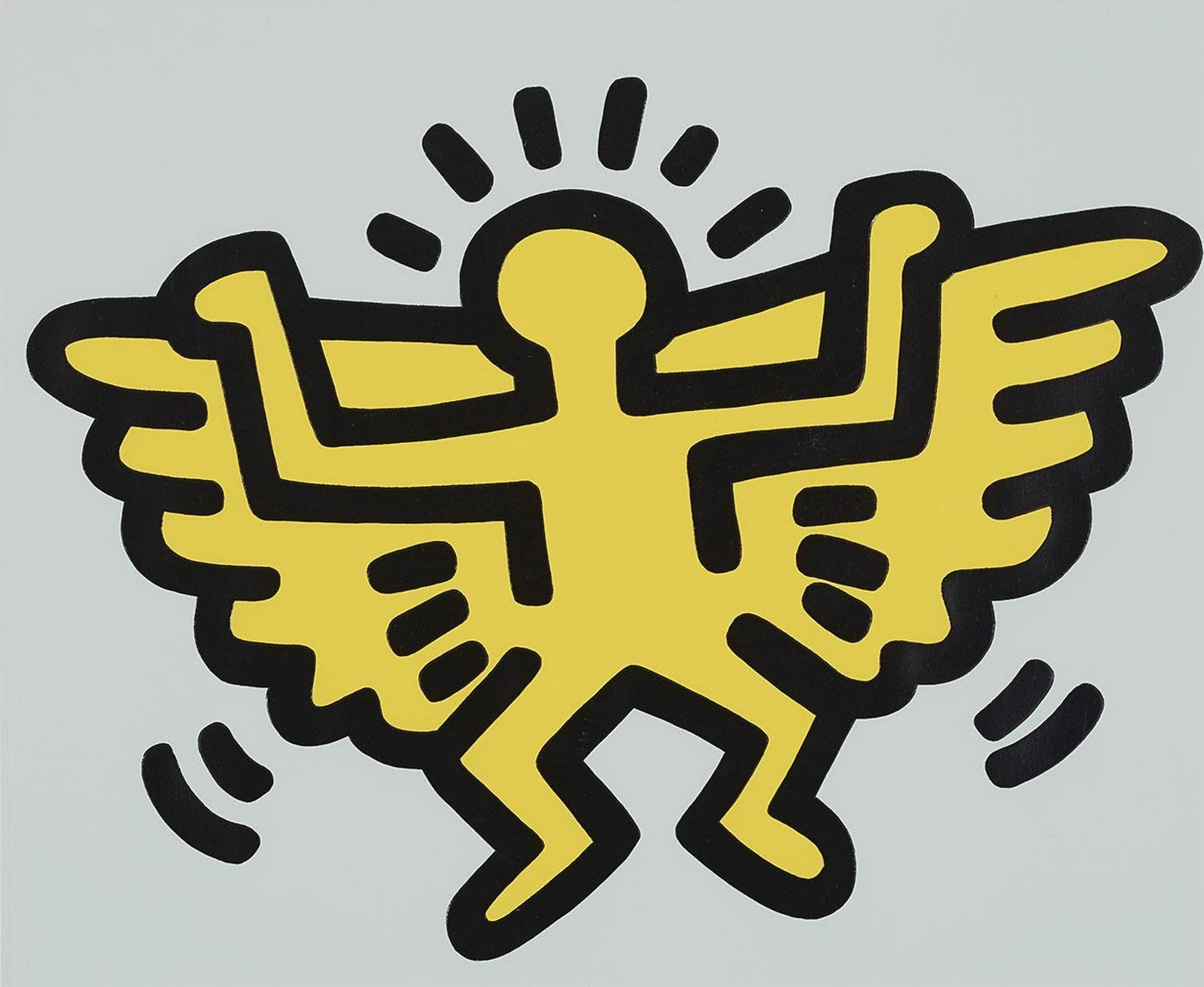 Angel — original signed screenprint artwork by Keith Haring, 54 x 64cm, 1990, Icons, available at Causon Daniels