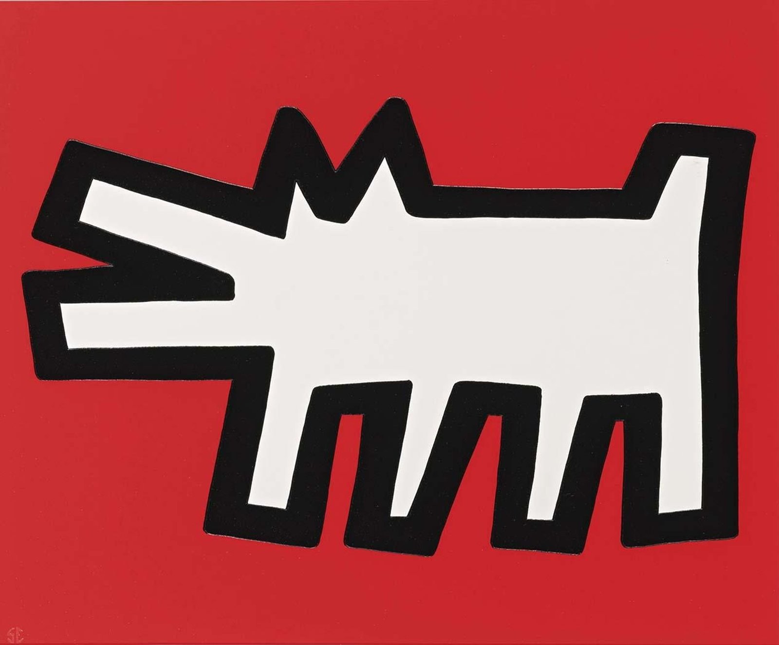 Barking Dog — original signed screenprint artwork by Keith Haring, 53 x 63cm, 1990, Icons, available at Causon Daniels