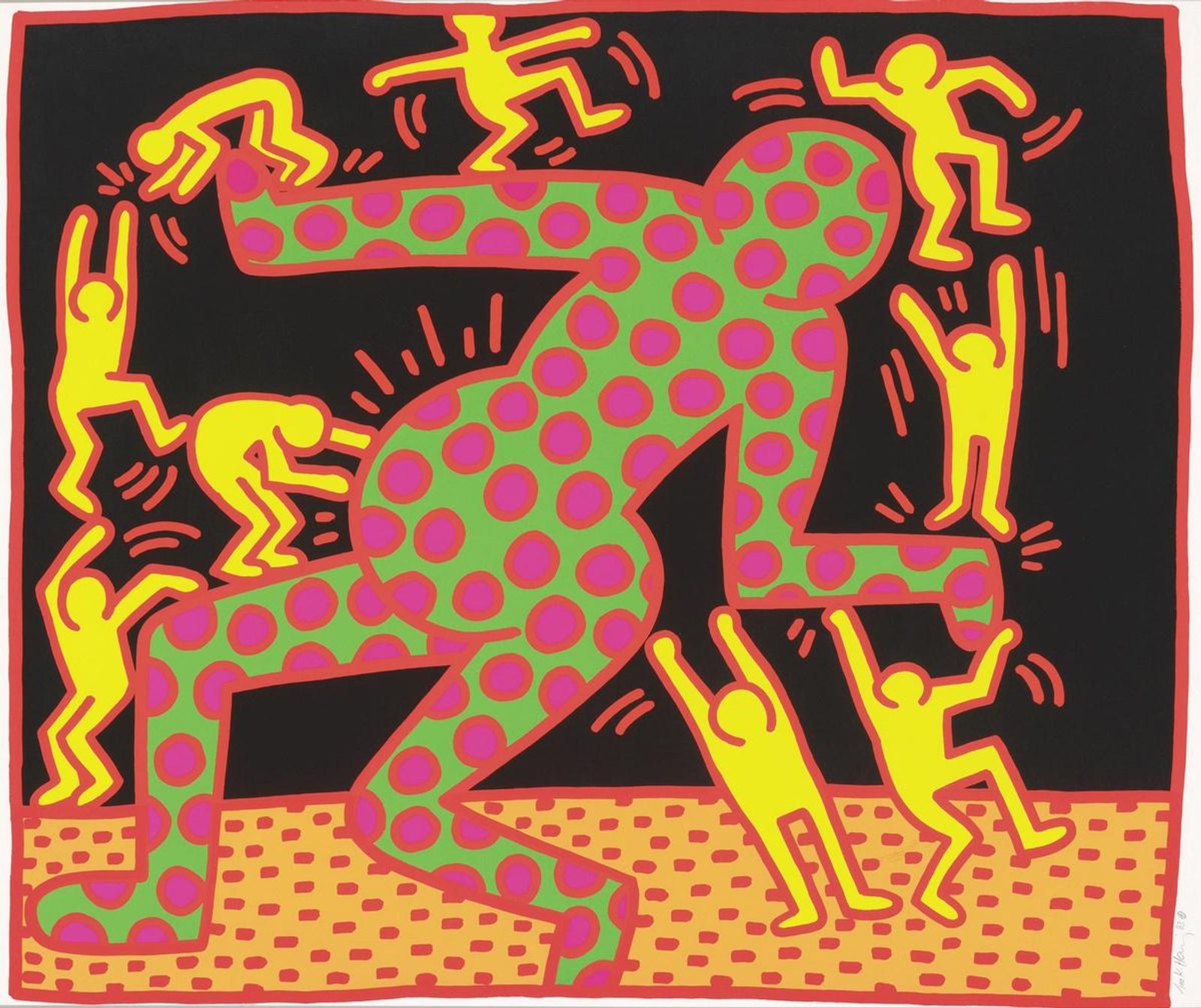 Fertility 3 — original signed screenprint artwork by Keith Haring, 107 x 126cm, 1983, Fertility Suite, available at Causon Daniels