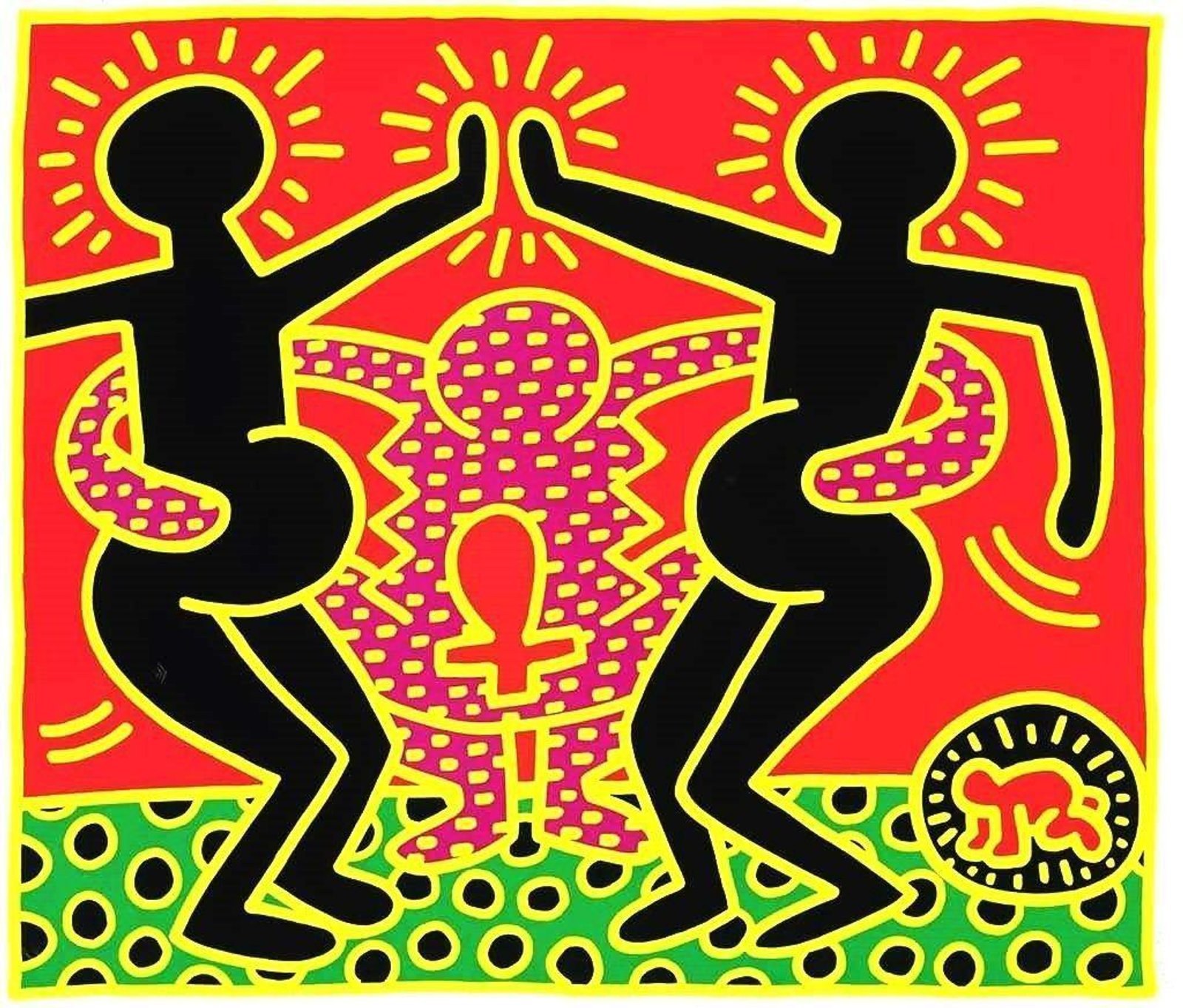 Fertility 4 — original signed screenprint artwork by Keith Haring, 107 x 126cm, 1983, Fertility Suite, available at Causon Daniels