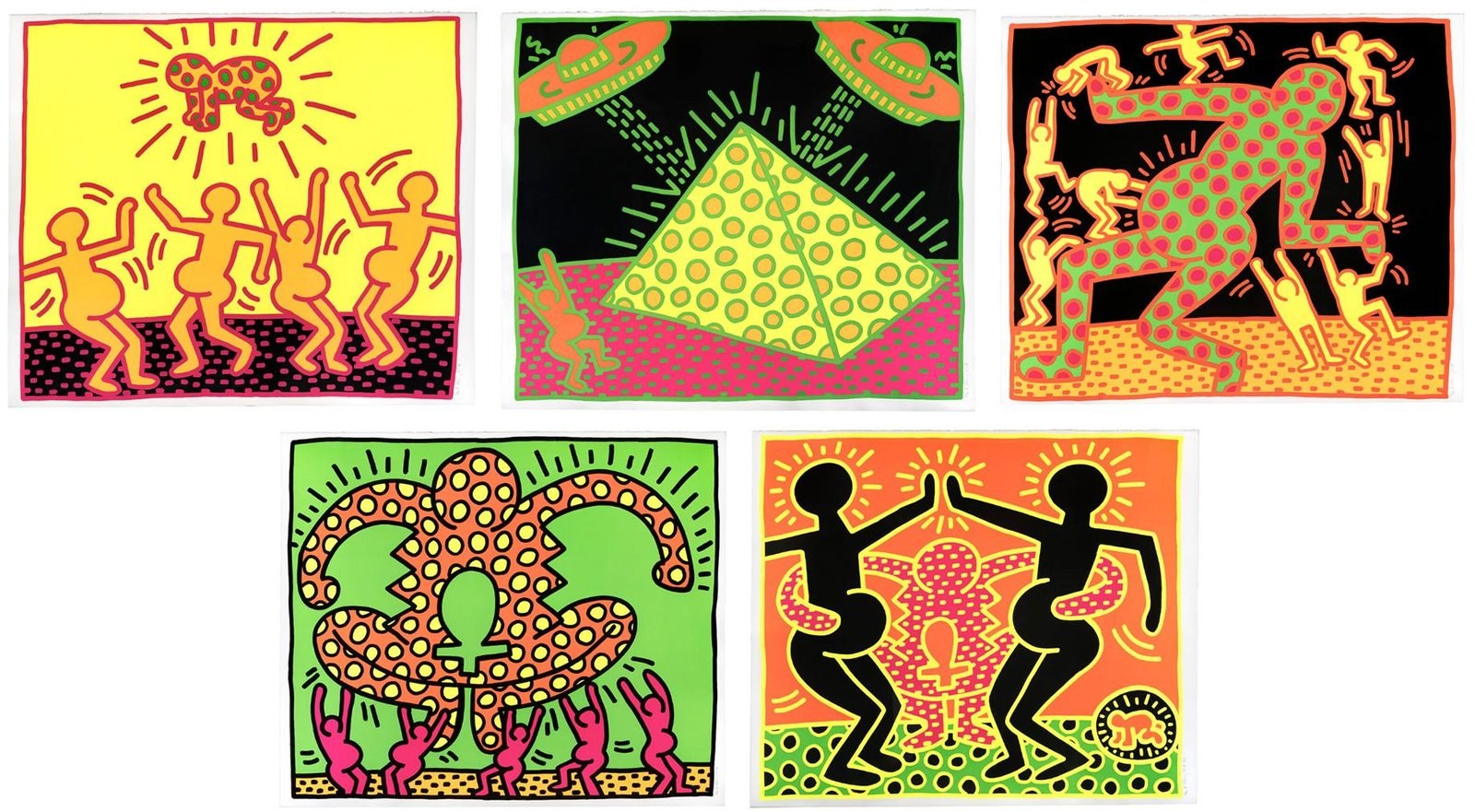 Fertility Suite (complete set) — original signed screenprint artwork by Keith Haring, 107 x 127cm, 1983, Fertility Suite, available at Causon Daniels