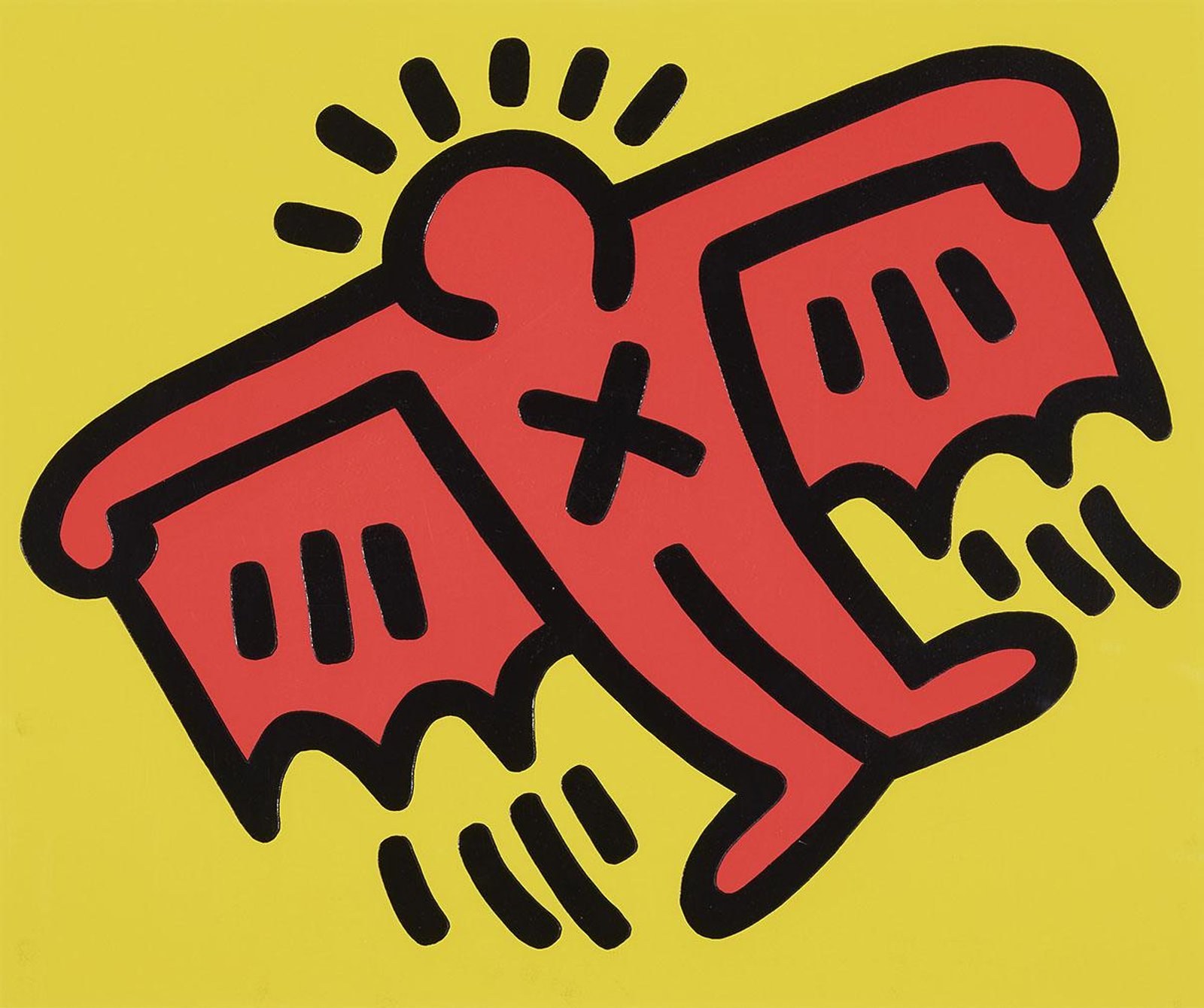 Flying Devil — original signed screenprint artwork by Keith Haring, 54 x 64cm, 1990, Icons, available at Causon Daniels