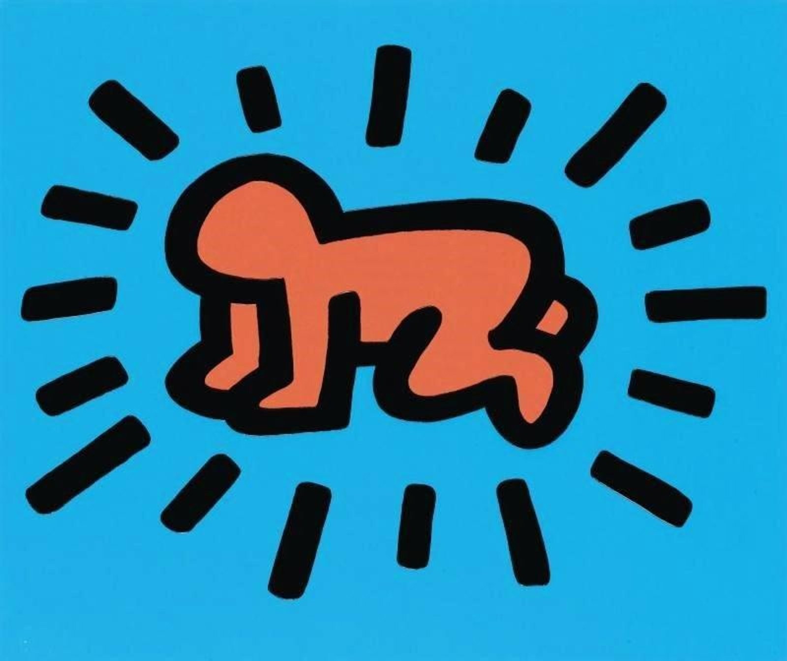 Radiant Baby — original signed screenprint artwork by Keith Haring, 53 x 64cm, 1990, Icons, available at Causon Daniels