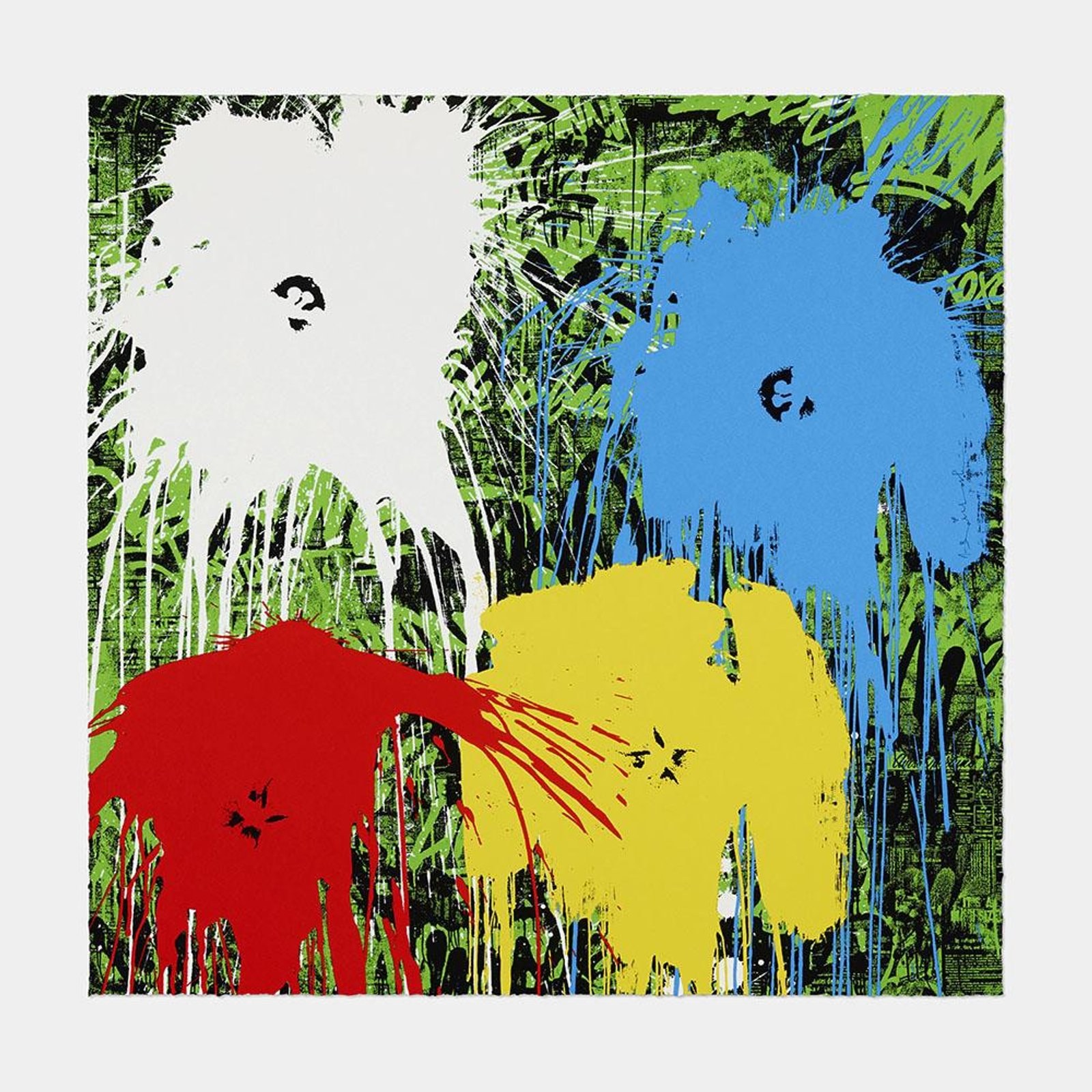 Flowarh$ II — original signed screenprint artwork by Mr Brainwash, 91 x 91cm, 2021, Flowarh$, available at Causon Daniels