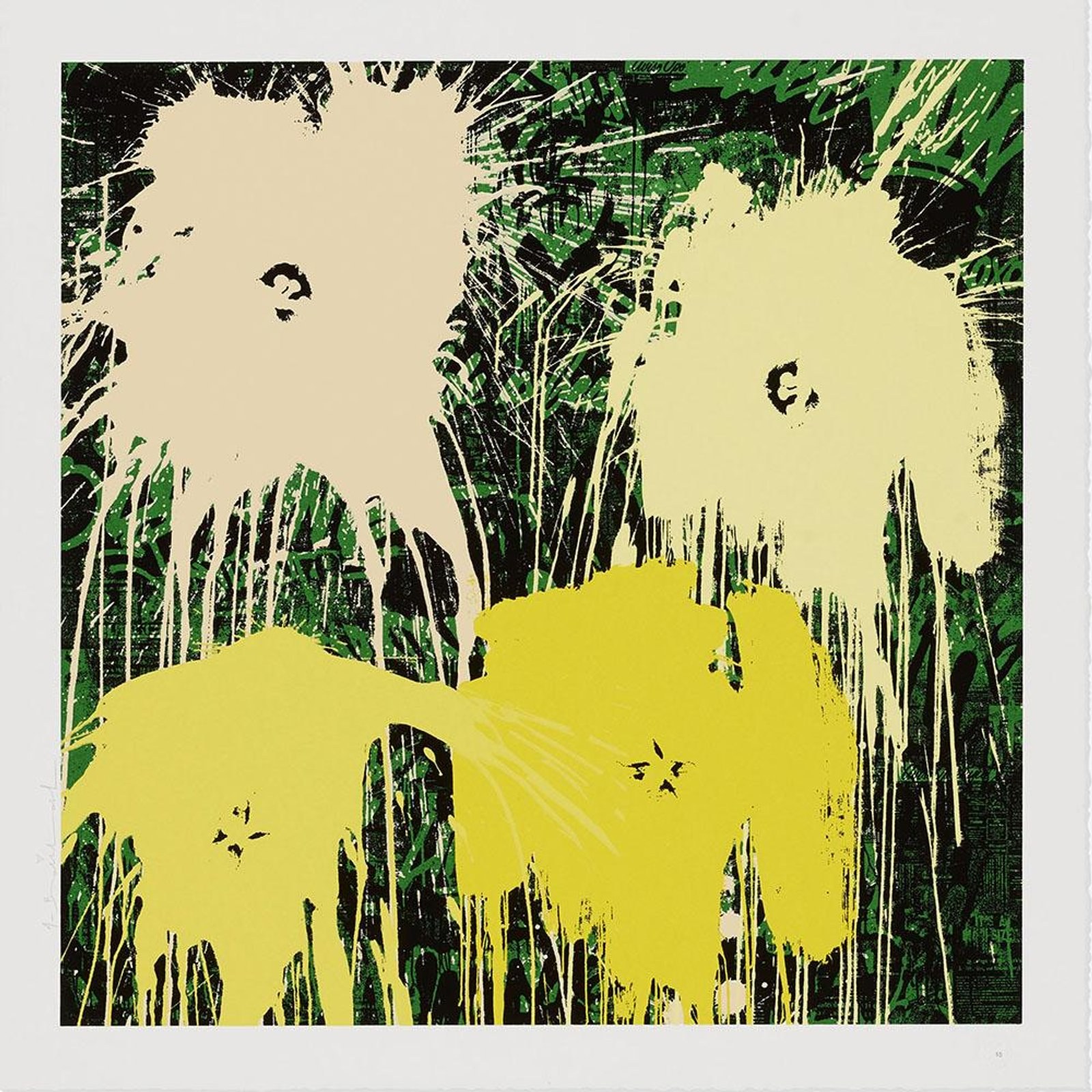 Flowarh$ III — original signed screenprint artwork by Mr Brainwash, 61 x 61cm, 2021, Flowarh$, available at Causon Daniels