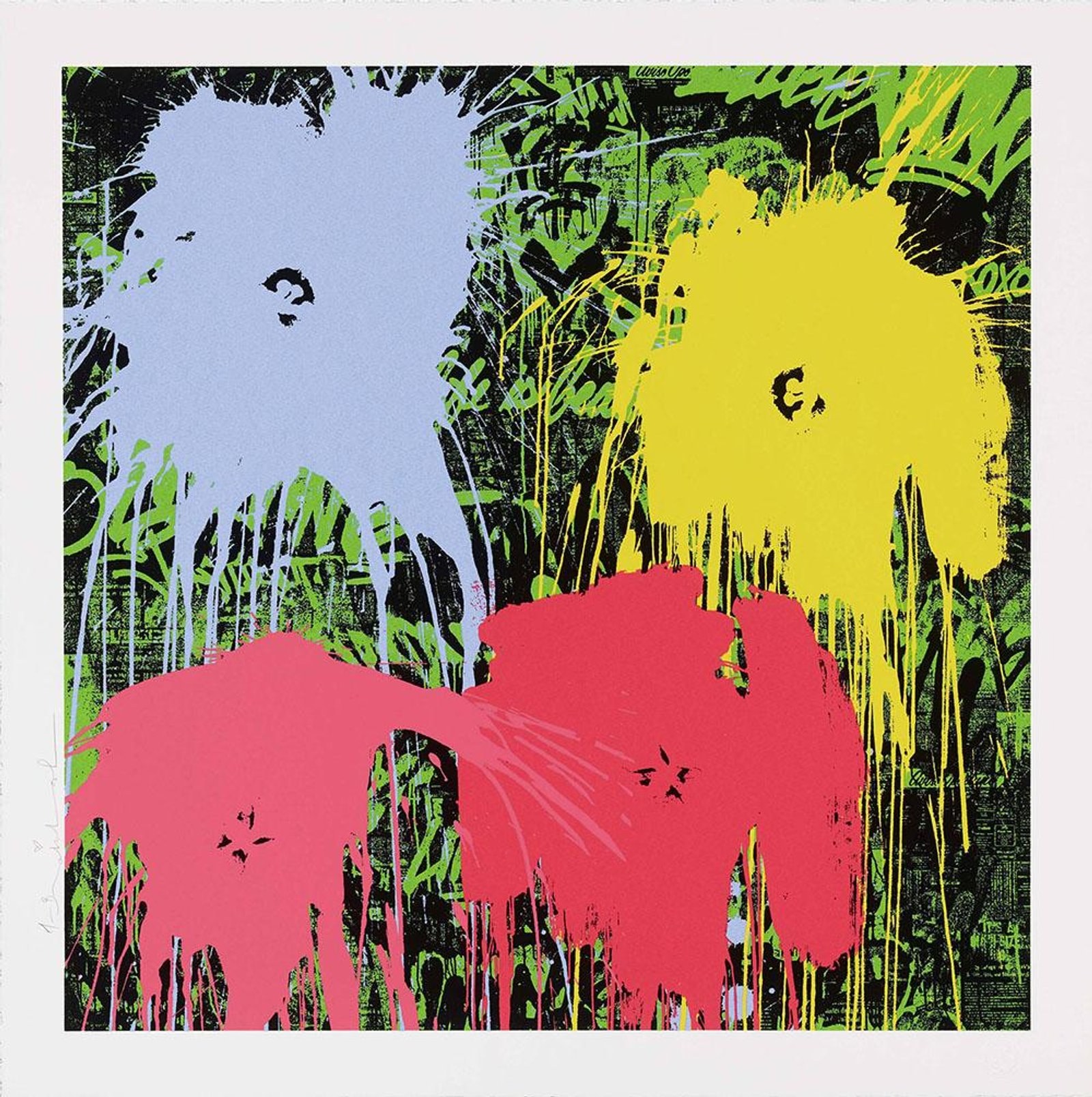 Flowarh$ IV — original signed screenprint artwork by Mr Brainwash, 62 x 62cm, 2021, Flowarh$, available at Causon Daniels
