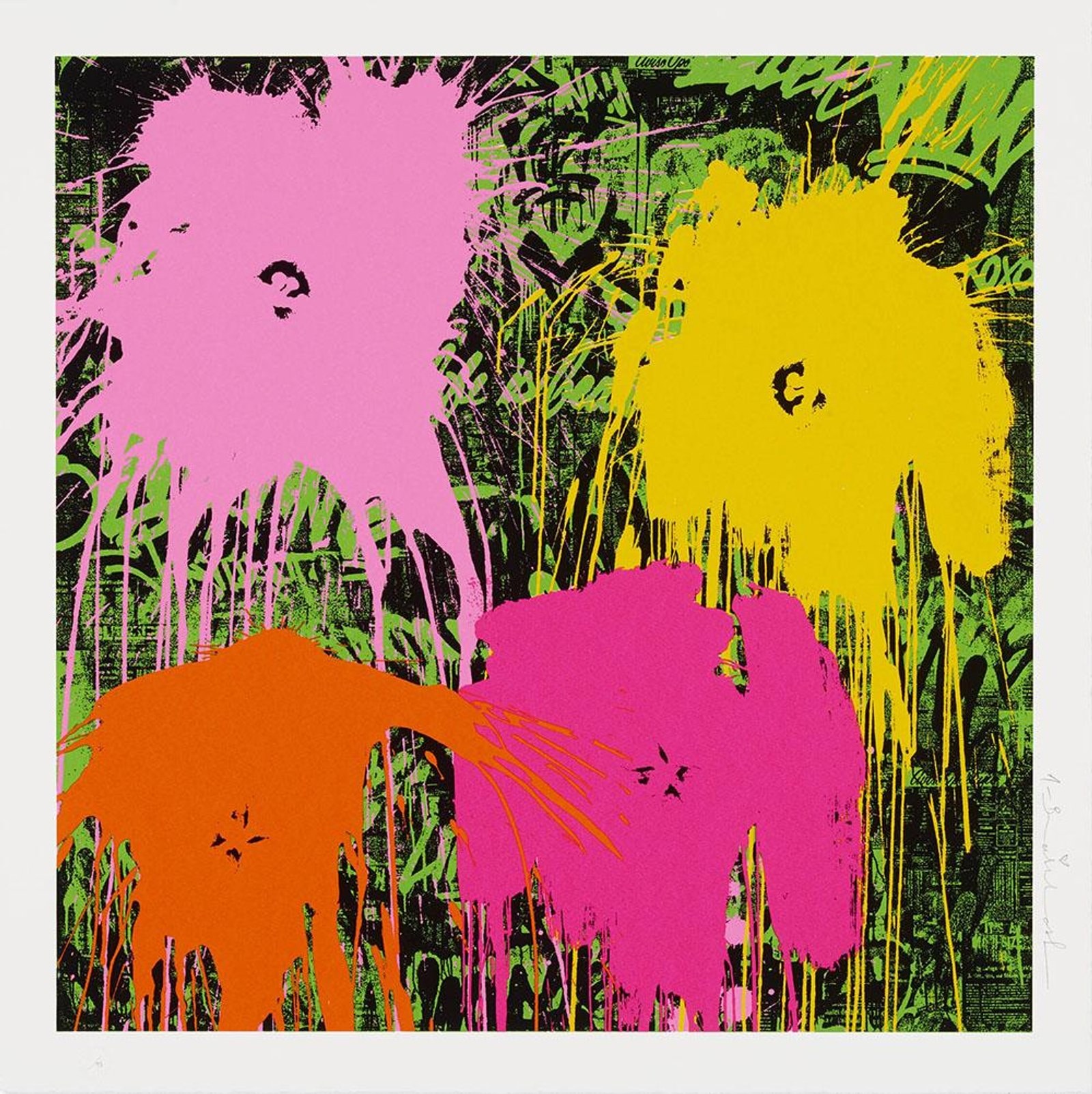 Flowarh$ V — original signed screenprint artwork by Mr Brainwash, 61 x 61cm, 2021, Flowarh$, available at Causon Daniels