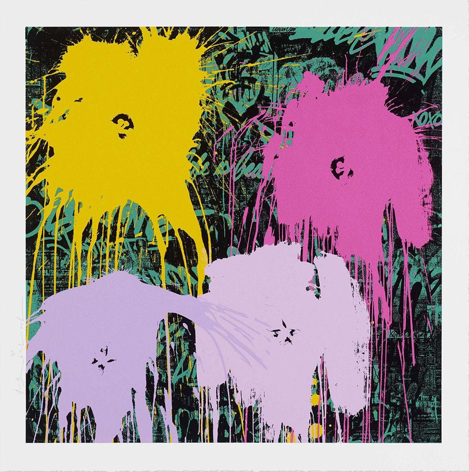 Flowarh$ VI — original signed screenprint artwork by Mr Brainwash, 62 x 62cm, 2021, Flowarh$, available at Causon Daniels