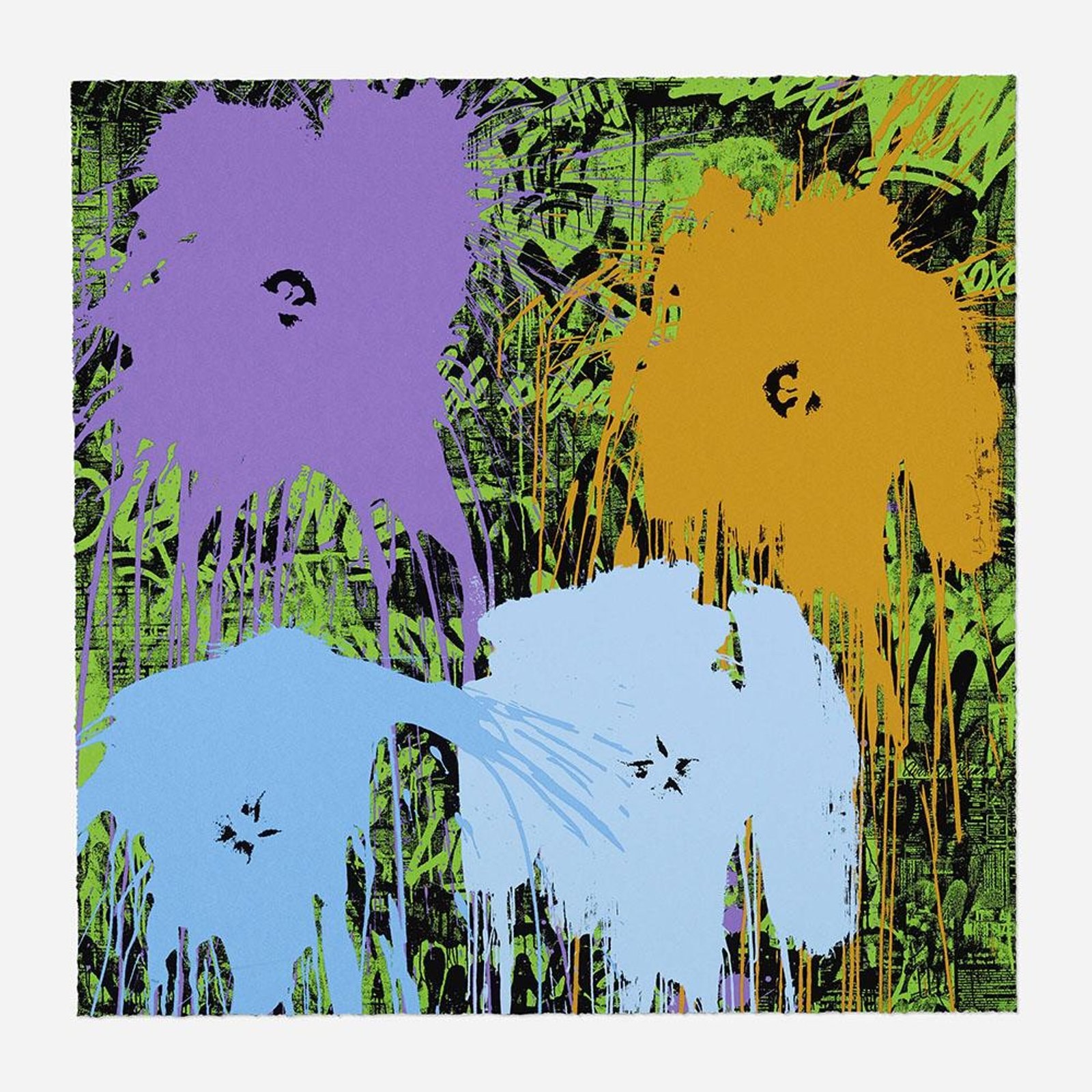 Flowarh$ VII — original signed screenprint artwork by Mr Brainwash, 91 x 91cm, 2021, Flowarh$, available at Causon Daniels