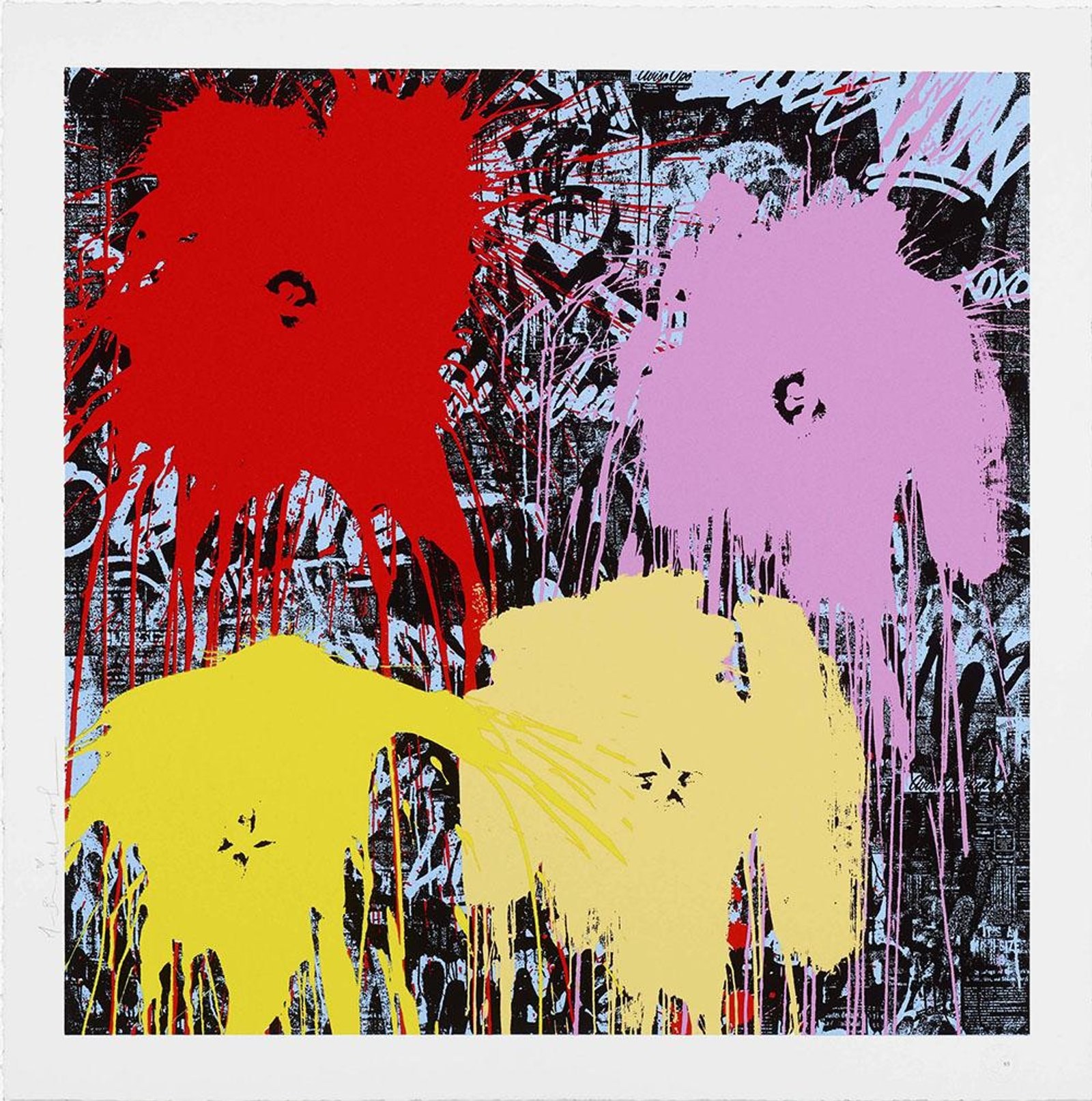 Flowarh$ VIII — original signed screenprint artwork by Mr Brainwash, 55 x 55cm, 2021, Flowarh$, available at Causon Daniels