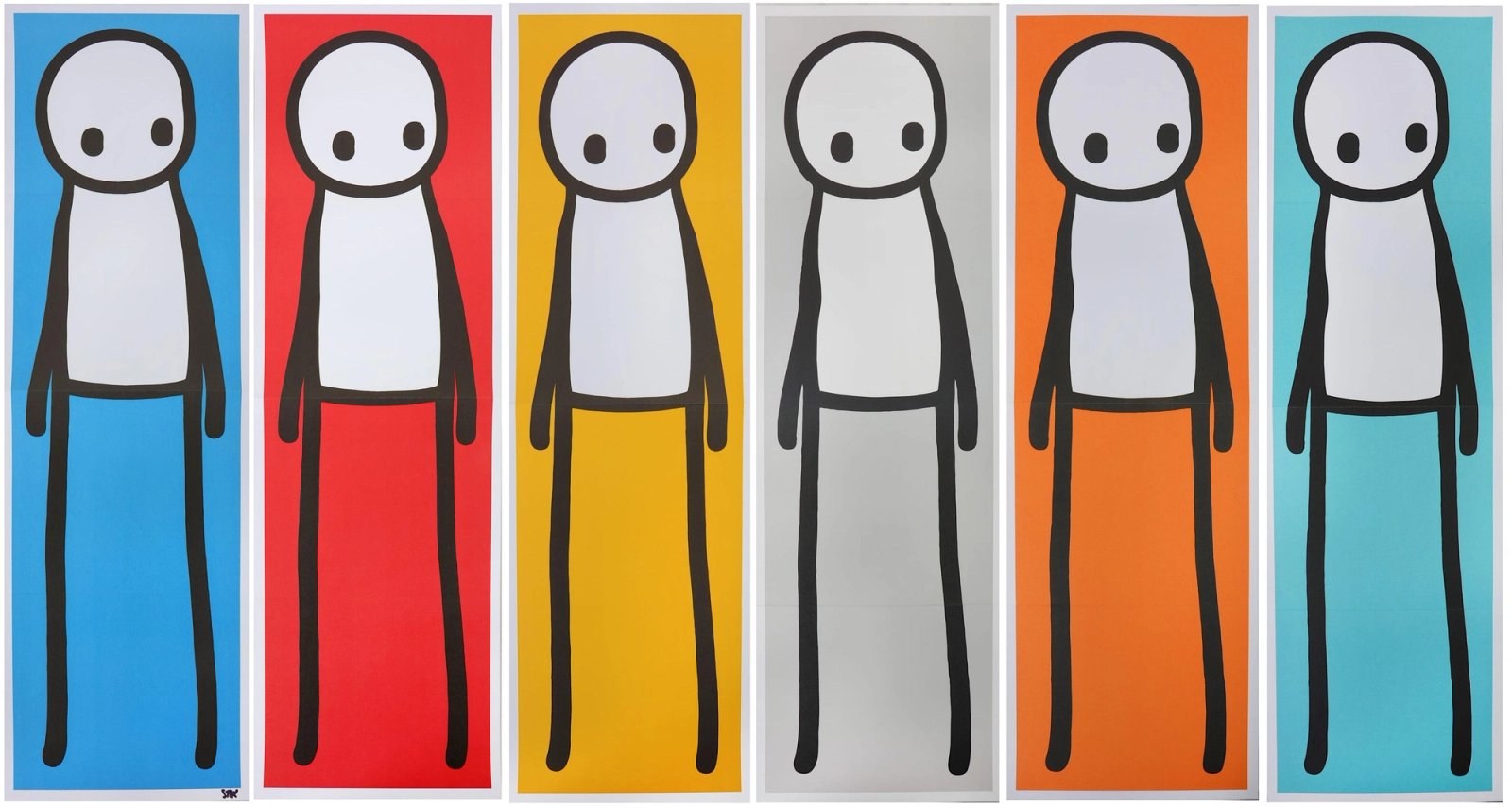 Standing Figure (complete set) — original signed lithograph artwork by Stik, 76 x 24cm, 2015, Standing Figure, available at Causon Daniels