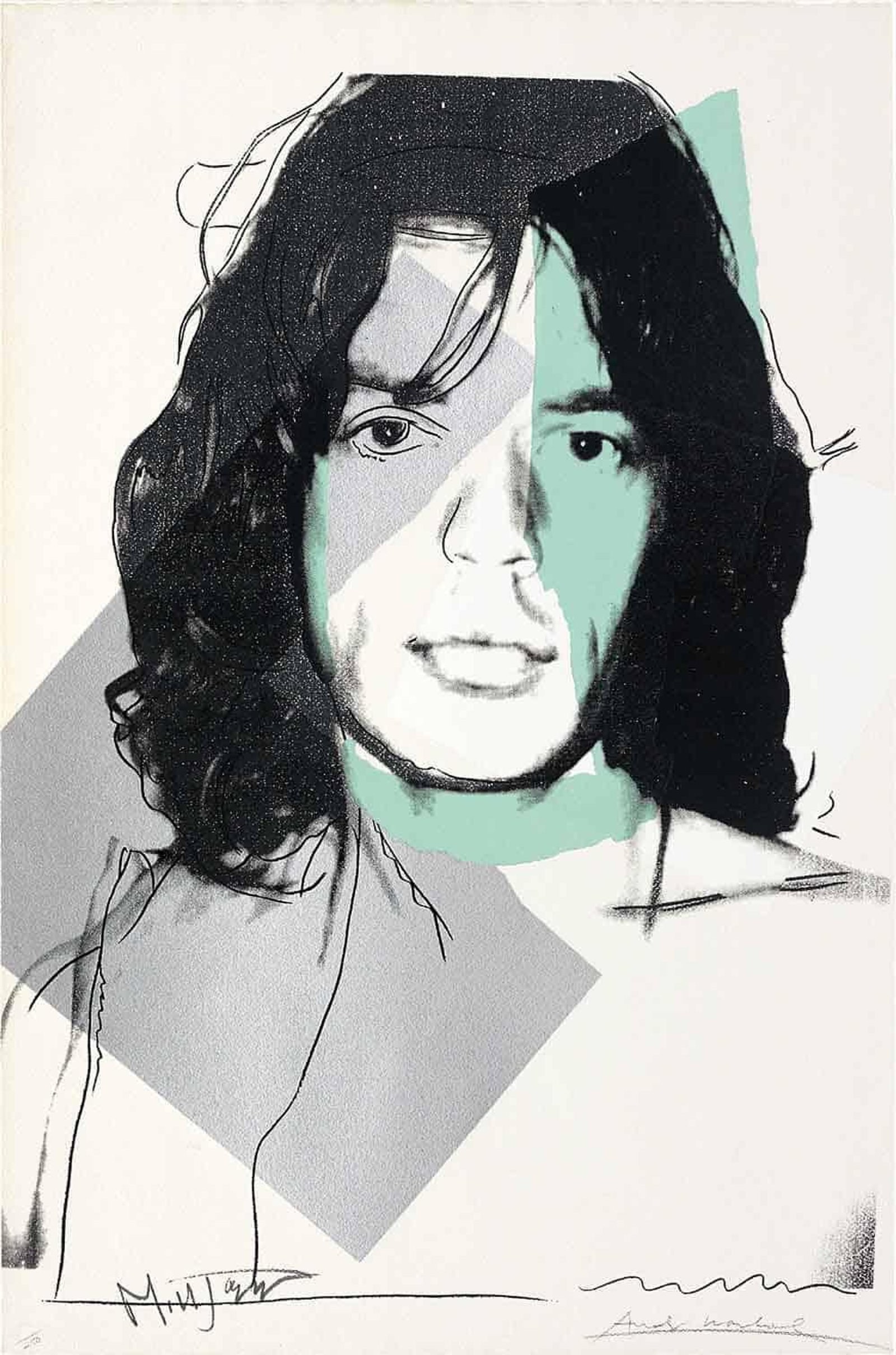 Mick Jagger (F. & S. II.138) — original signed screenprint artwork by Andy Warhol, 110 x 73cm, 1975, Mick Jagger, available at Causon Daniels