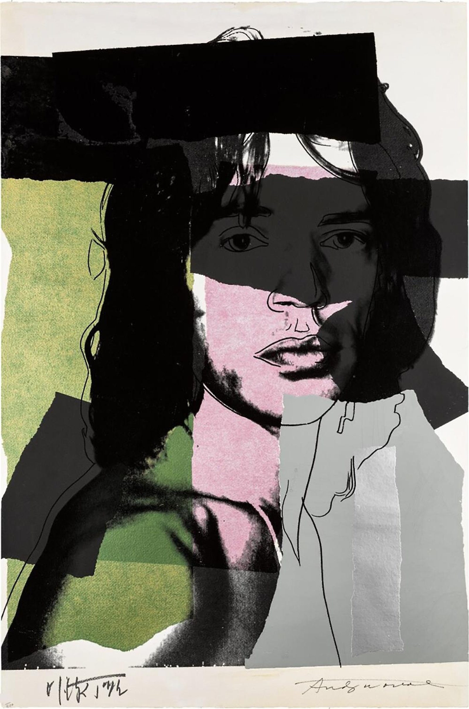 Mick Jagger (F. & S. II.145) — original signed screenprint artwork by Andy Warhol, 111 x 74cm, 1975, Mick Jagger, available at Causon Daniels